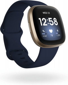 - Fitbit Versa 3 Midnight/Soft Gold Aluminum 