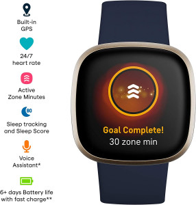 - Fitbit Versa 3 Midnight/Soft Gold Aluminum  3