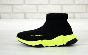  Balenciaga Speed Trainer Black Yellow (  - ) 3