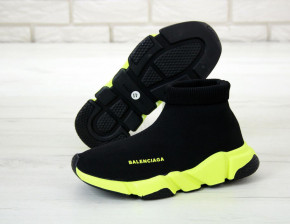  Balenciaga Speed Trainer Black Yellow (  - ) 4