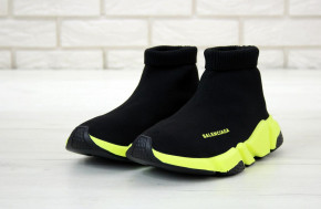  Balenciaga Speed Trainer Black Yellow (  - ) 5