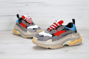  Balenciaga Triple S Grey Red Blue 38