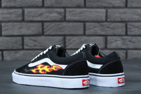  Vans Old School Black White Fire 5