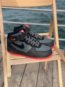    Nike Air Force Hight Black Grey Red (      ) 4