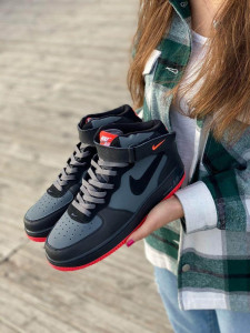    Nike Air Force Hight Black Grey Red (      )