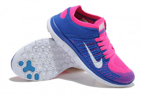  Nike Free Run 4.0 Flyknit Blue Pink 4