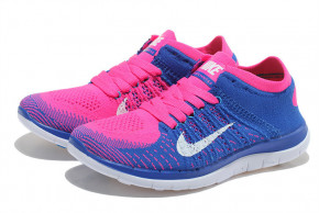  Nike Free Run 4.0 Flyknit Blue Pink 5