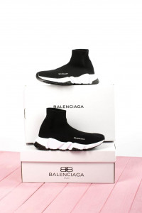    Balenciaga Speed Trainer Black White (     -) 3