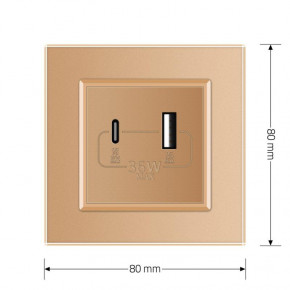  USB-A  USB-C 36W Livolo   (VL-C7FCUA18W.UC18W-2AP) 6