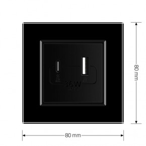  USB-A  USB-C 36W Livolo   (VL-C7FCUA18W.UC18W-2BP) 6