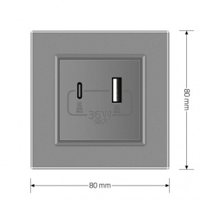  USB-A  USB-C 36W Livolo   (VL-C7FCUA18W.UC18W-2IP) 6