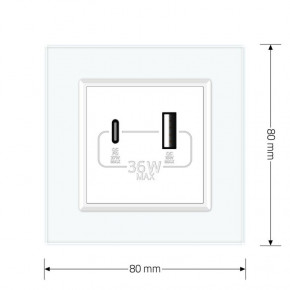  USB-A  USB-C 36W Livolo   (VL-C7FCUA18W.UC18W-2WP) 6