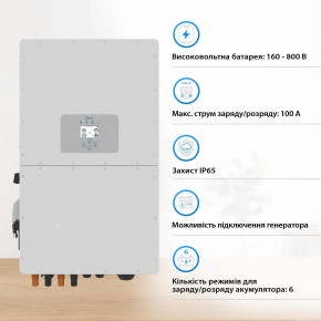 ó  DEYE SUN-30K 30kW  HV-battery 3 MPPT Wi-Fi 220V/380V 3-ph(SUN-30K-SG01HP3-EU-BM3) 4