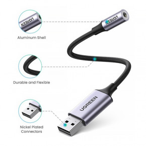   USB AUX jack, TRRS(Mic + Ear) KT0210 25  Ugreen  CM477 (30757) 6