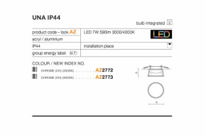   AZzardo UNA IP44 4000K AZ2773 4