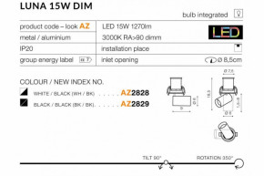   AZzardo LUNA 15W DIMM AZ2828 6