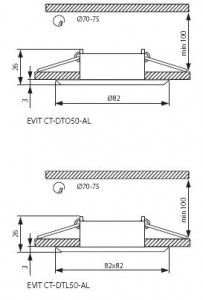   Kanlux EVIT CT-DTL50-AL 18560 4