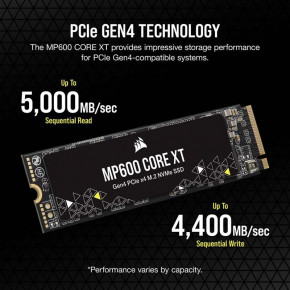  SSD 1TB M.2 NVMe Corsair MP600 Core XT M.2 2280 PCIe Gen4.0 x4 3D QLC (CSSD-F1000GBMP600CXT) 5