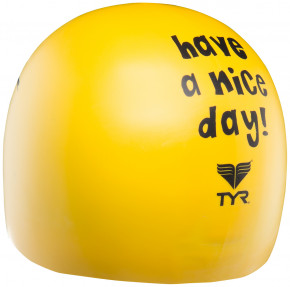    TYR Have A Nice Day Silicone Swim Cap Yellow (LCSMILEY-720) 3