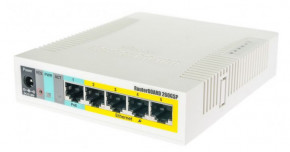 5-   PoE  MikroTik MikroTik RB260GSP (CSS106-1G-4P-1S)