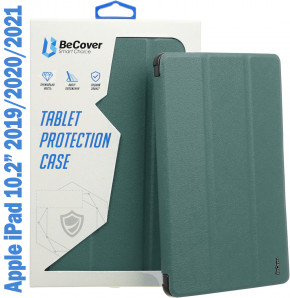 - Tri Fold Soft TPU Silicone BeCover Apple iPad 10.2 2019/2020/2021 Dark Green (708514)