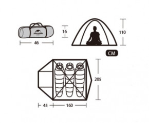  Naturehike P-Series III (3-) 210T 65D polyester Graphic NH18Z033-P forest green (6927595762639) 4