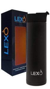  Lexo Temperature Mug , Flip Top Lid, Black, Grit Finish, 470 