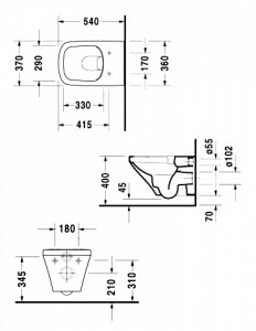  DURAVIT Rimless DuraStyle 2551090000