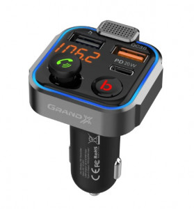 FM- Grand-X 99GRX Hands Free, Bluetooth V5.0, 2USB, QC3.0, PD 4