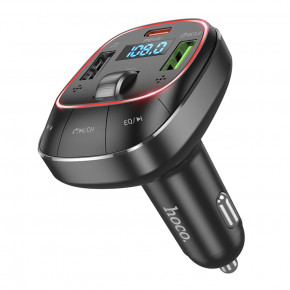 FM- HOCO E76 Pole PD45W+QC3.0 car BT FM transmitter Obsidian Black