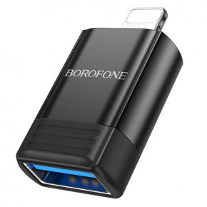  Borofone BV18 Lightning USB2.0 Female Black (6941991103988)