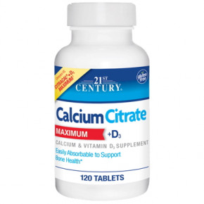    21st Century Calcium Citrate Maximum +D3 120  