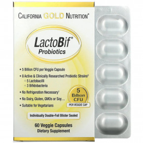  California Gold Nutrition (LactoBif Probiotics) 5   60 