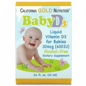 ³ 3   California Gold Nutrition (Baby Vitamin D3 Liquid) 10  400  10 