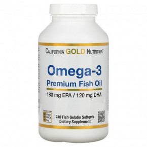 -3   - California Gold Nutrition (Omega-3 Premium Fish Oil) 240  (CGN-01330)