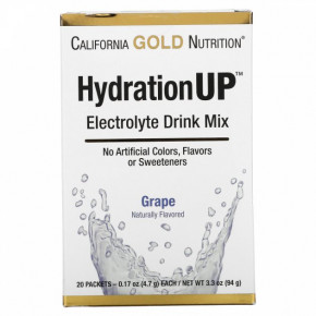       California Gold Nutrition (HydrationUP Electrolyte Drink Mix Grape) 20   47 