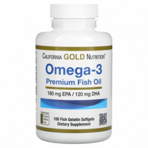 -3   - California Gold Nutrition (Omega-3 Premium Fish Oil) 100 