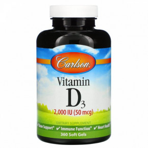  3 Carlson Labs Vitamin D3 2000  50  360  