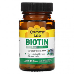  Country Life Biotin 1 mg 100  