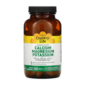  Country Life Calcium Magnesium Potasium 180 tab