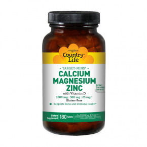  Country Life Calcium Magnesium Zinc 180 tab