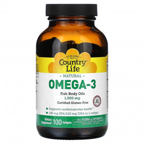  Country Life Natural Omega-3 1000 mg 100  