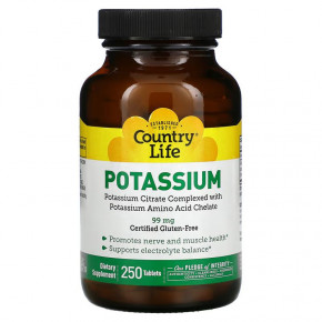  Country Life Potassium 99 mg 250  