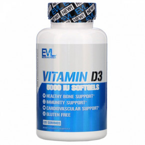 ³ D3, Vitamin D3, EVLution Nutrition, 5000 , 120  