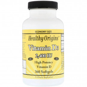  3, Vitamin D3, Healthy Origins, 2400 , 360 