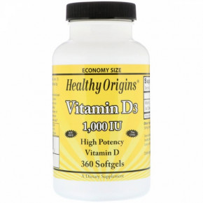  D3 Healthy Origins Vitamin D3, hidh potency 1000  360 