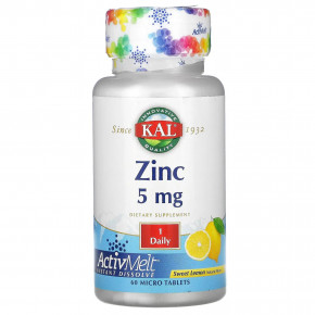 ,  , Zinc ActivMelt Sweet Lemon, KAL, 5 , 60 