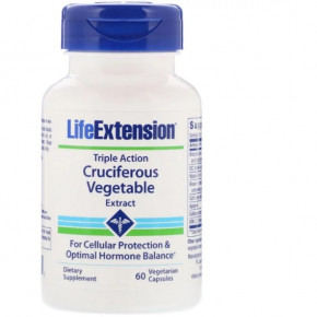      Life Extension Triple Action Cruciferous Vegetable Extract 60 Veg Caps LEX-14686