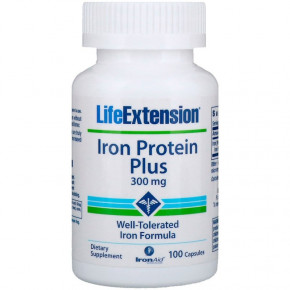   (), Iron Protein Plus, Life Extension, 300 , 100  (LEX-16771)