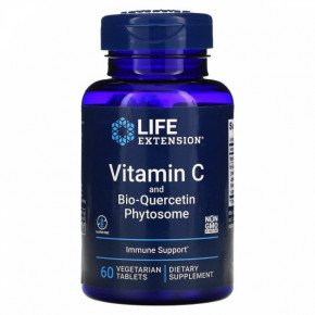  C   , Vitamin C with Bio-Quercetin Phytosome, Life Extension, 60  